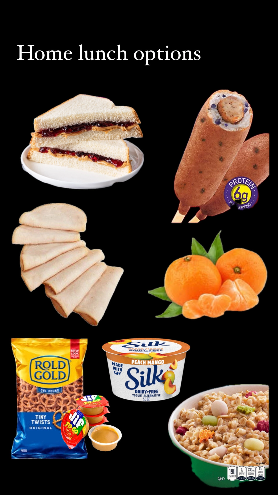 An At-home meal menu using the hack featured on Appmanda.com